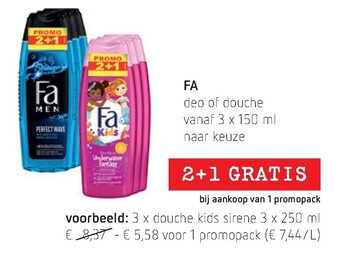 Spar Colruyt FA deo of douche aanbieding