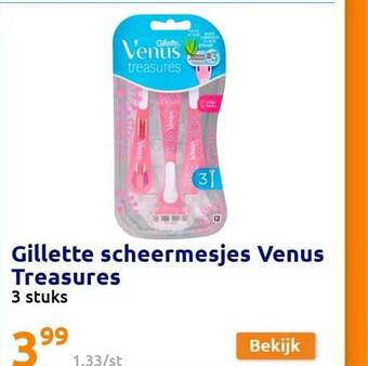Action Gillette Scheermesjes Venus Treasures 3 Stuks aanbieding