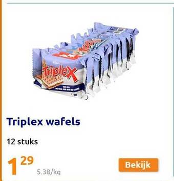 Action Triplex Wafels 12 Stuks aanbieding