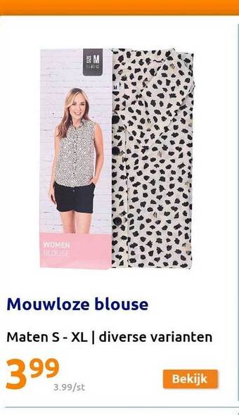Mouwloze Blouse Maten S - Xl