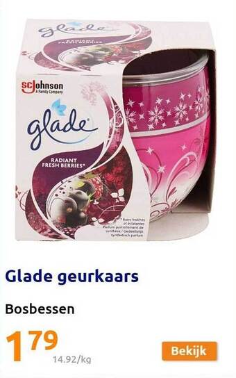 Action Glade Geurkaars Bosbessen aanbieding