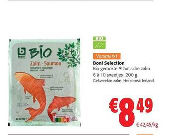 Colruyt Boni Selection Bio Gerookte Atlantische Zalm aanbieding