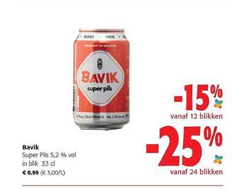 Colruyt Bavik Super Pils 5,2 % Vol In Blik 33 Cl aanbieding
