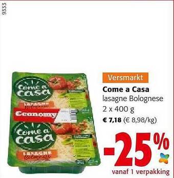 Colruyt Come A Casa Lasagne Bolognese aanbieding