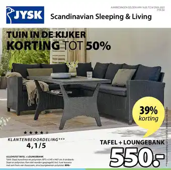Ullehuse tafel + loungebank B75 x L145 x H67 cm