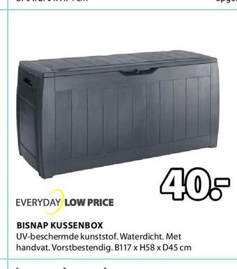 Jysk Bisnap kussenbox B117 x H58 x D45 cm aanbieding