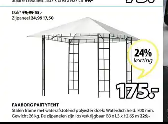 Jysk Faaborg partytent B3 x L3 x H2.65 cm aanbieding