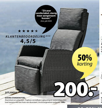 Jysk Jutlandia Dovre standenstoel aanbieding