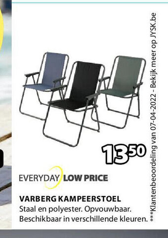 Jysk Varberg kampeerstoel aanbieding
