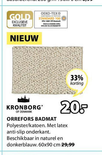 Jysk Orrefors badmat 60 x 90 cm aanbieding