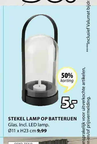 Stekel lamp op batterijen 11 x H23 cm