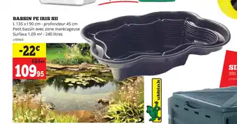 Bassin pe iris sii L 135 x l 90 cm
