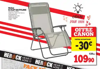 Relax R Clip Batyline H 82/114 x l 68 x P 87/163 cm