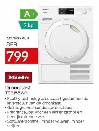 Selexion Miele droogkast teb155wp aanbieding