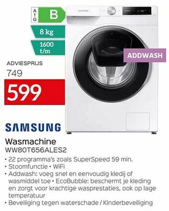 Selexion Samsung wasmachine ww80t656ales2 aanbieding