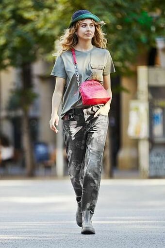 Desigual Boyfriend jeans met Mickey Mouse - BLUE - 30 aanbieding