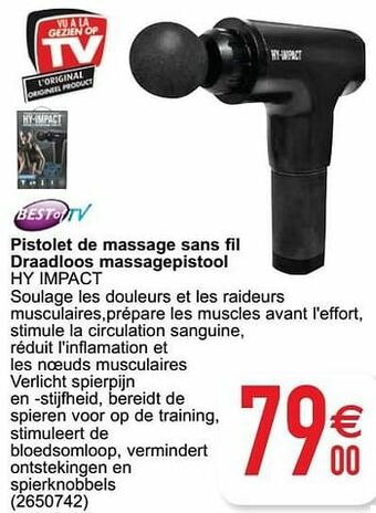 Cora Best of tv pistolet de massage sans fil draadloos massagepistool hy impact aanbieding