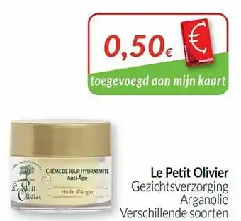 Le petit olivier gezichtsverzorging arganolie