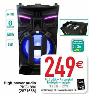Cora High power audio pkg1880 aanbieding