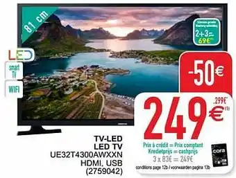 Cora Samsung tv-led led tv ue32t4300awxxn aanbieding