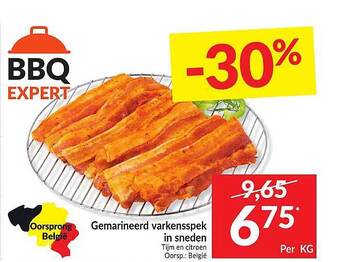 Gemarineerd Varkensspek In Sneden