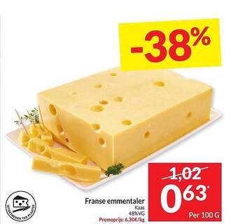 Intermarché Franse Emmentaler Kaas aanbieding