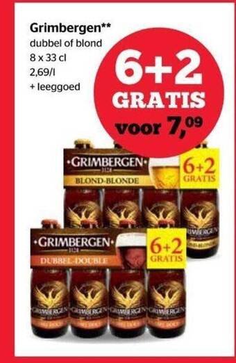 Spar Grimbergen Dubbel Of Blond aanbieding