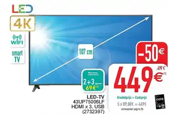 Cora LED-TV 43UP75006LF HDMI x 3, USB aanbieding