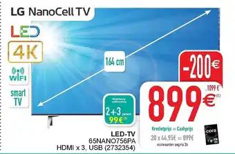 Cora LED-TV 65NANO756PA HDMI x 3, USB aanbieding