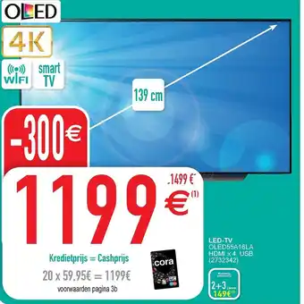 Cora LED-TV OLED55A16LA HDMI x 4, USB aanbieding