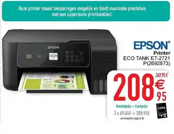 Cora Epson Printer Eco Tank ET-2721 aanbieding