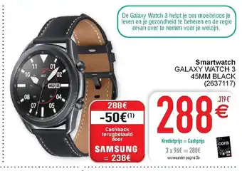 Cora Smartwatch Galaxy Watch 3 45MM Black aanbieding