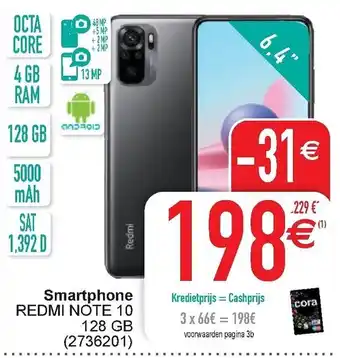Cora Smartphone REDMI NOTE 10 128 GB aanbieding