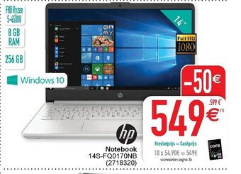 Cora Hp Notebook 14S-FQ0170NB aanbieding