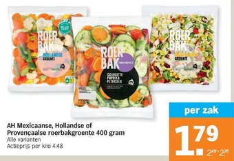 Albert Heijn AH Mexicaanse, Hollandse of Provencaalse roerbakgroente 400 gram aanbieding