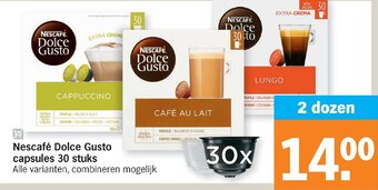 Albert Heijn Nescafe Dolce Gusto capsules 30 stuks aanbieding