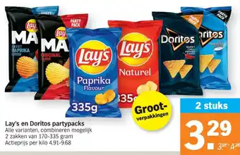 Albert Heijn Lay's en Doritos partypacks aanbieding