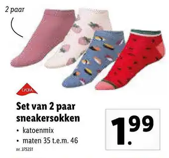 Set Van 2 Paar Sneakersokken Lycra