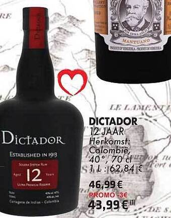Cora Dictador 12 Jaar aanbieding