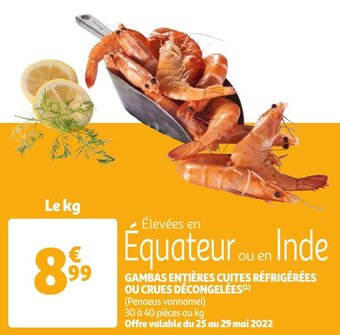 Auchan Gambas Entieres Cuites Refrigerees Ou Crues Decongelees aanbieding