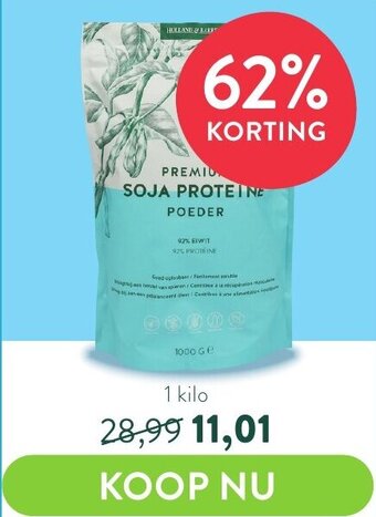 Holland & Barrett Holland & Barrett Premium Soja Proteine Poeder 1Kilo aanbieding