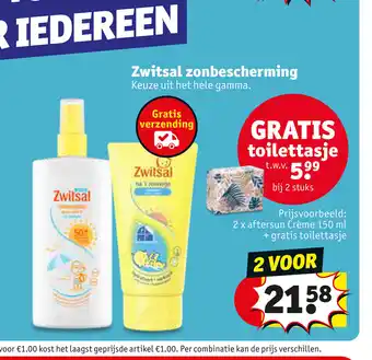 Kruidvat Zwitsal zonbescherming aanbieding