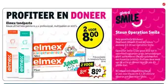 Kruidvat Elmex 2 x tandpasta Peuters 50 ml aanbieding