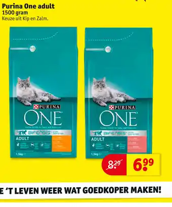 Kruidvat Purina One adult 1500 gram aanbieding