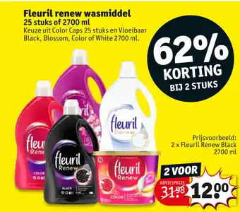 Kruidvat Fleuril renew wasmiddel 2 x Fleuril Renew Black 2700 ml aanbieding