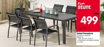 Fun Eetset pamplona 205x90x74 (h) cm aanbieding