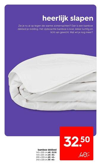 HEMA Bamboe Dekbed aanbieding