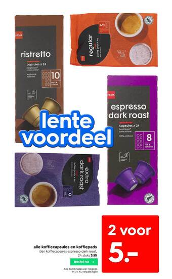 HEMA Alle Koffiecapsules En Koffiepads aanbieding