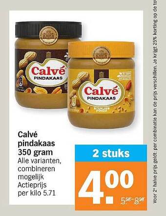 Albert Heijn Calvé Pindakaas 350 Gram aanbieding