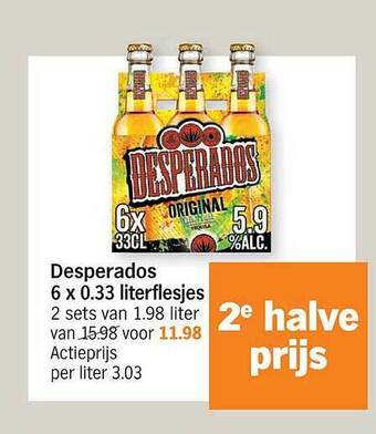 Albert Heijn Desperados 6 X 0.33 Literflesjes aanbieding